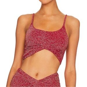 Beach Riot Sparkling Red Bikini Top